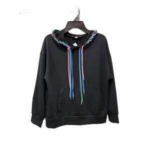 NEW ROCK CANDY gilr's braided hoodie in black